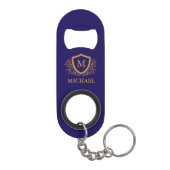 Name des Personalisierten Monogramms für Navy Blue Mini Flaschenöffner (Rückseite)