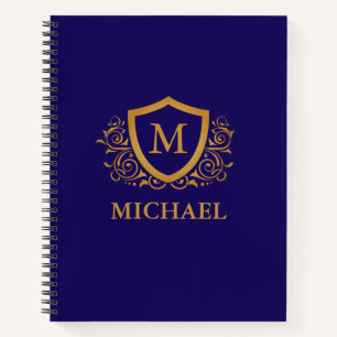 Name des Personalisierten Monogramms für Navy Blue Notizblock