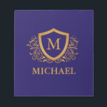 Name des Personalisierten Monogramms für Navy Blue Notizblock<br><div class="desc">Navy Blue und Gold Personalisiert Stylish Monogram Name. Für weitere Anpassungen klicken Sie bitte auf die Schaltfläche "Anpassen" und verwenden Sie unser Designwerkzeug,  um diese Vorlage zu ändern.</div>