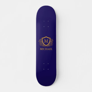 Name des Personalisierten Monogramms für Navy Blue Skateboard