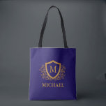 Name des Personalisierten Monogramms für Navy Blue Tasche<br><div class="desc">Navy Blue und Gold Personalisiert Stylish Monogram Name. Für weitere Anpassungen klicken Sie bitte auf die Schaltfläche "Anpassen" und verwenden Sie unser Designwerkzeug,  um diese Vorlage zu ändern.</div>