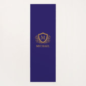 Name des Personalisierten Monogramms für Navy Blue Yogamatte (Rückseite)