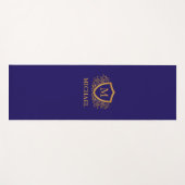 Name des Personalisierten Monogramms für Navy Blue Yogamatte (Vorderseite (Horizontal))