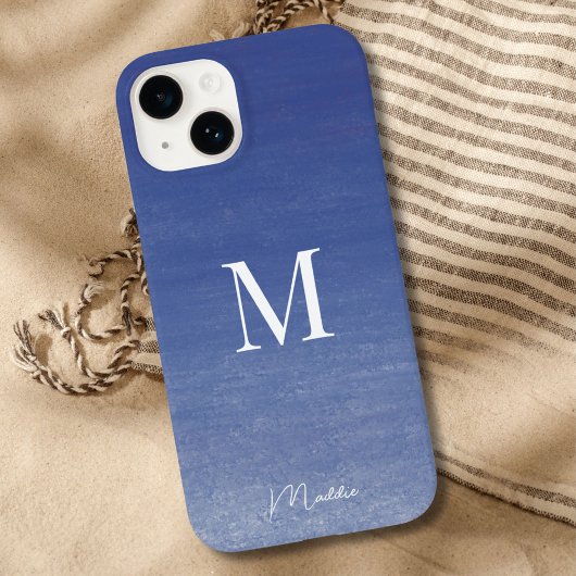 Name des Personalisierten Monogramms Ocean Blue Case-Mate iPhone Hülle