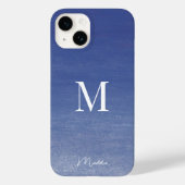 Name des Personalisierten Monogramms Ocean Blue Case-Mate iPhone Hülle (Rückseite)