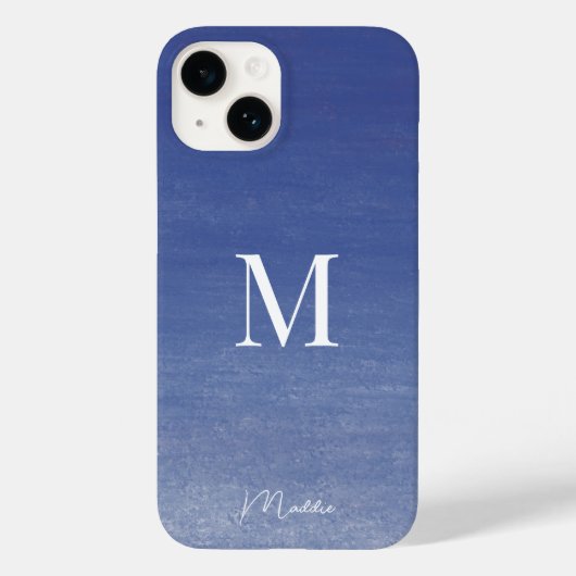 Name des Personalisierten Monogramms Ocean Blue Case-Mate iPhone Hülle (Rückseite)