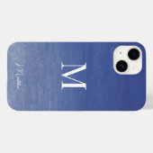 Name des Personalisierten Monogramms Ocean Blue Case-Mate iPhone Hülle (Rückseite (Horizontal))