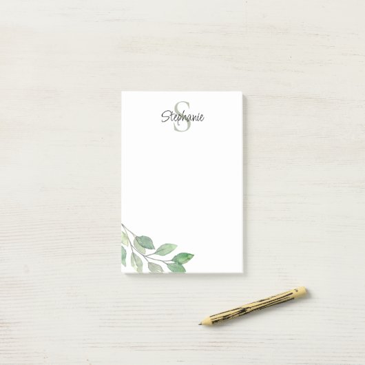 Name des personalisierten Monogramms Post-it Klebezettel (Auf Schreibtisch)