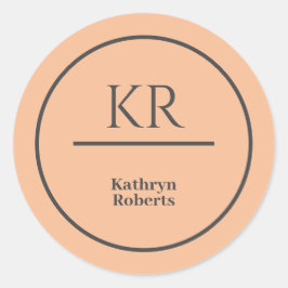 Name des Personalisierten Monogramms Runder Aufkleber