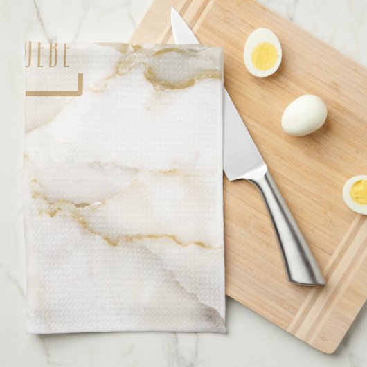 Name des personalisierten Namens Gold-Effekt Marmo Geschirrtuch (Viertel Falte)