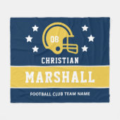 Name des personalisierten Navy Blue Mais Football- Fleecedecke (Vorderseite (Horizontal))