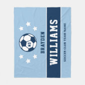 Name des personalisierten Navy Light Blue Soccer P Fleecedecke (Vorderseite)