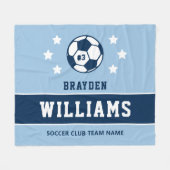 Name des personalisierten Navy Light Blue Soccer P Fleecedecke (Vorderseite (Horizontal))