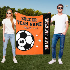 Name des personalisierten Orange-Fußballspielers Fleecedecke