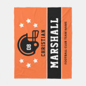 Name des personalisierten Orange- und Black-Footba Fleecedecke (Vorderseite)