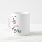 Name des personalisierten Ostersonnengebläses Kaffeetasse (Vorderseite Links)