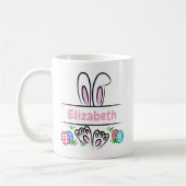 Name des personalisierten Ostersonnengebläses Kaffeetasse (Links)