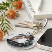 Name des personalisierten Overlay-Fotos Schlüsselanhänger (Vorderseite rechts)