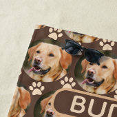 Name des personalisierten Pet-Foto-Musters Strandtuch (Beispiel)