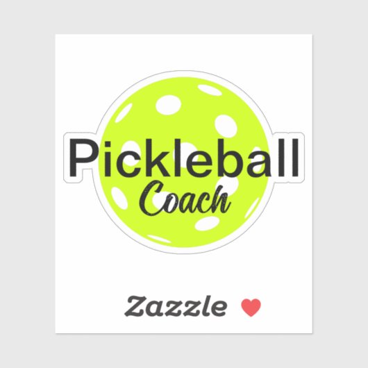 Name des personalisierten Pickleball-Coach Aufkleber (Blatt)
