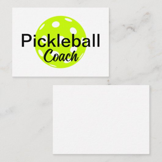 Name des personalisierten Pickleball-Coach Mitteilungskarte (Vorne/Hinten)