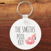 Name des personalisierten Pool-Schlüssels Schlüsselanhänger (Vorderseite)