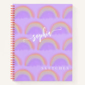 Name des personalisierten Regenbogenmusters Notizblock (Vorderseite)