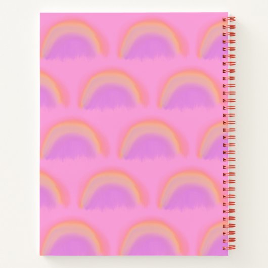 Name des personalisierten Regenbogenmusters Notizblock (Rückseite)