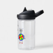 Name des personalisierten Roboter-Themed Trinkflasche (Links)