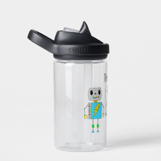 Name des personalisierten Roboter-Themed Trinkflasche (rechts)