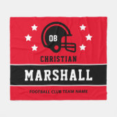 Name des personalisierten Roten und Schwarzen Fußb Fleecedecke (Vorderseite (Horizontal))