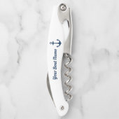 Name des Personalisierten Schiffes Nautic Navy Kellnermesser (Rückseite)