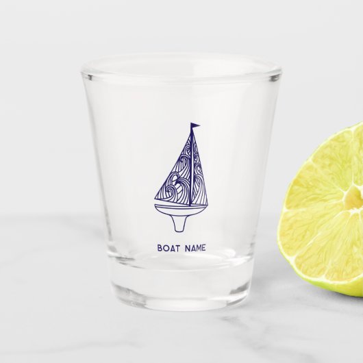 Name des Personalisierten Schiffes Schnapsglas (Vorderseite)