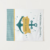 Name des Personalisierten Schiffes Wandteppich (Vorderseite (Horizontal))