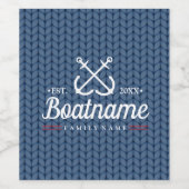 Name des Personalisierten Schiffes Winterwolle Weinetikett (Einzelnes Label)