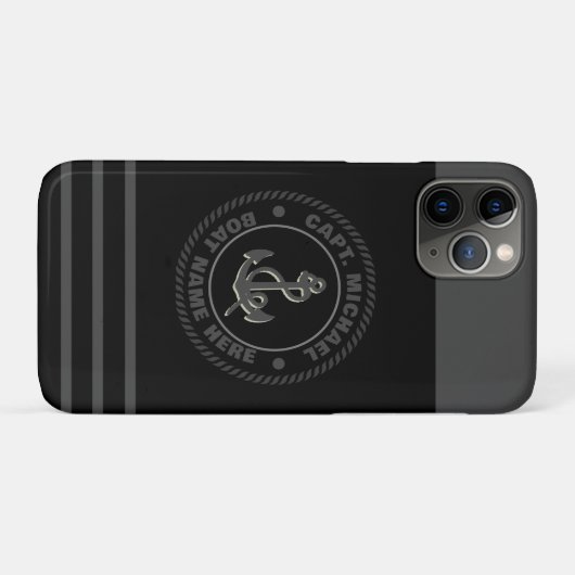 Name des personalisierten Schiffskapitäns Nautical Case-Mate iPhone Hülle (Rückseite (Horizontal))