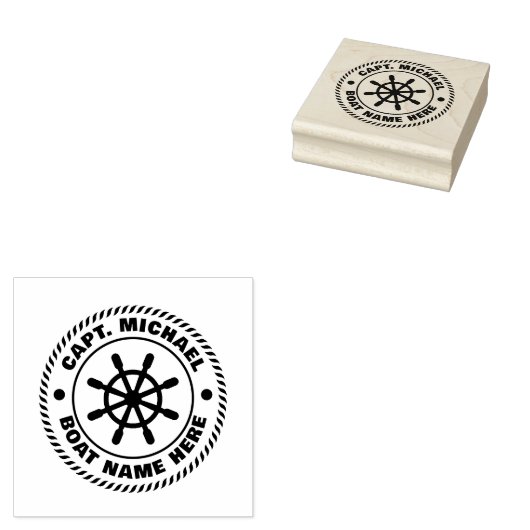 Name des personalisierten Schiffskapitäns Nautical Gummistempel (Stempel)