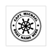 Name des personalisierten Schiffskapitäns Nautical Gummistempel (Prägung)