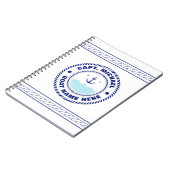 Name des personalisierten Schiffskapitäns Nautical Notizblock (Linke Seite)