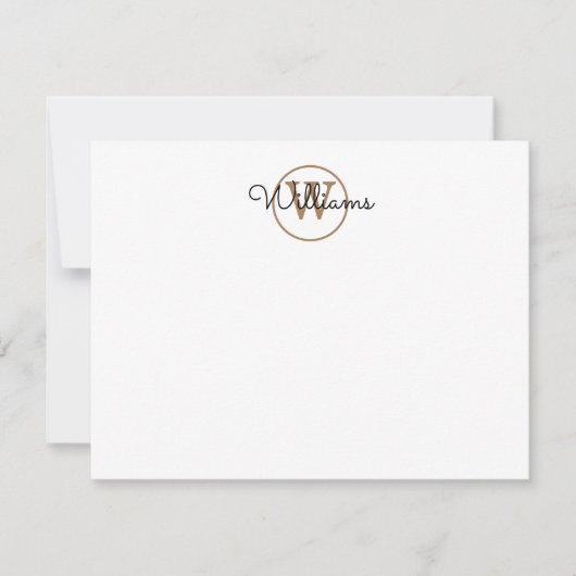 Name des personalisierten schwarzen Monogramm-Skri Mitteilungskarte (Vorderseite)