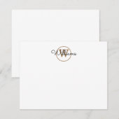 Name des personalisierten schwarzen Monogramm-Skri Mitteilungskarte (Vorne/Hinten)