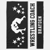 Name des personalisierten schwarzen Wrestlings Fleecedecke (Vorderseite)