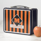 Name des personalisierten Streifens und hintere Fa Metall Brotdose (Beispiel)