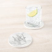 Name des Personalisierten Trauzeugen mit weißem Ma Getränkeuntersetzer (Seite)