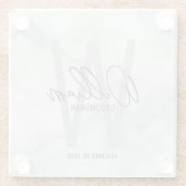 Name des Personalisierten Trauzeugen mit weißem Ma Glasuntersetzer (Rückseite)