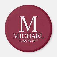 Name des personalisierten Trauzeugen und Monogramm