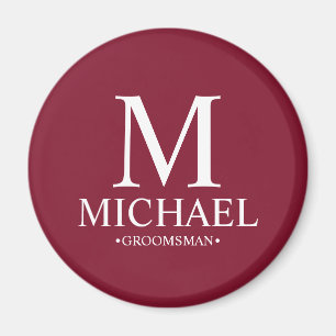 Name des personalisierten Trauzeugen und Monogramm Magnet
