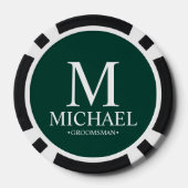 Name des personalisierten Trauzeugen und Monogramm Pokerchips (Rückseite)