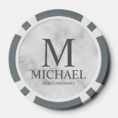 Name des personalisierten Trauzeugen und Monogramm Pokerchips (Rückseite)