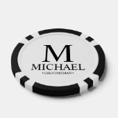 Name des personalisierten Trauzeugen und Monogramm Pokerchips (Einzeln)
